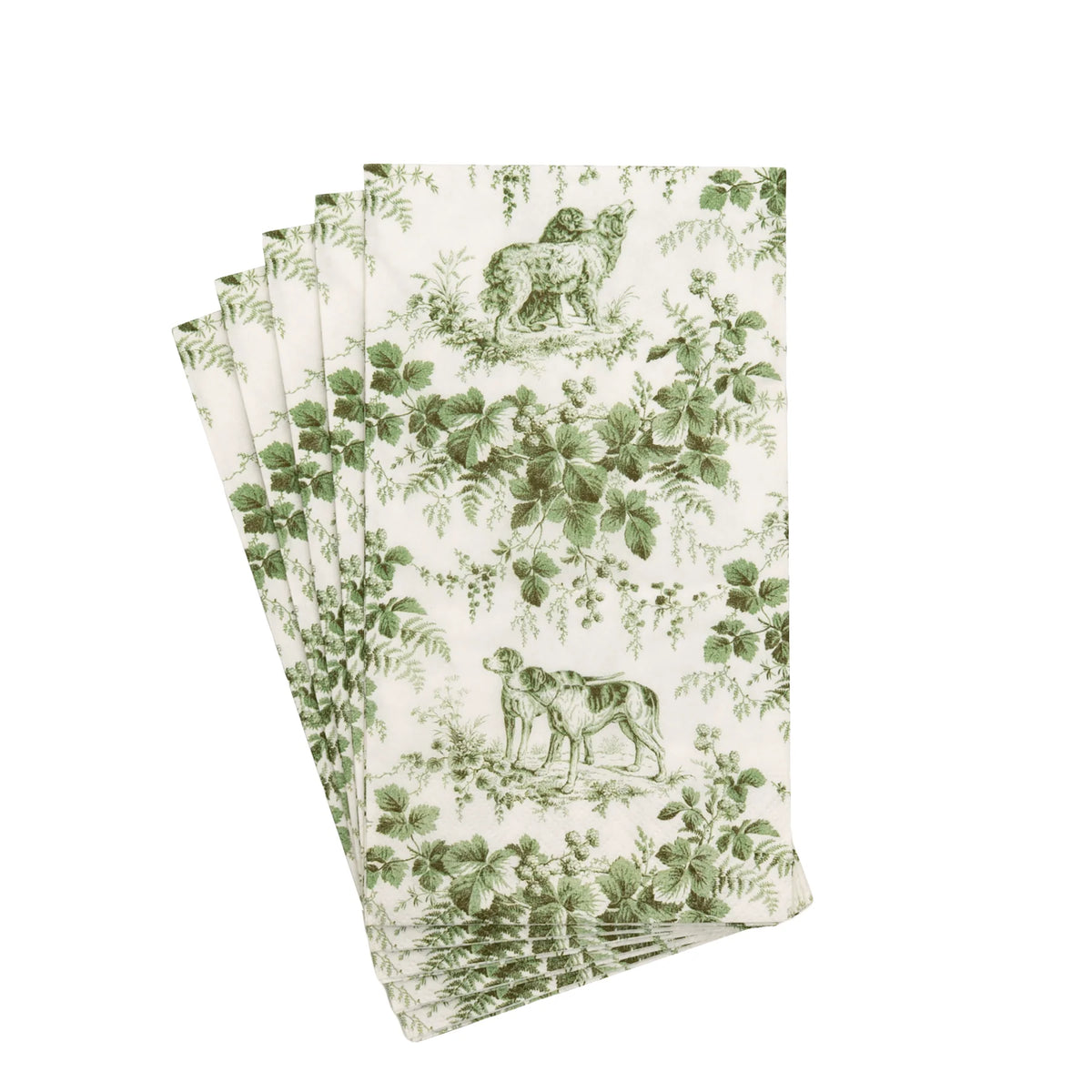 HUNTING TOILE EVERGREEN GUEST TOWELS