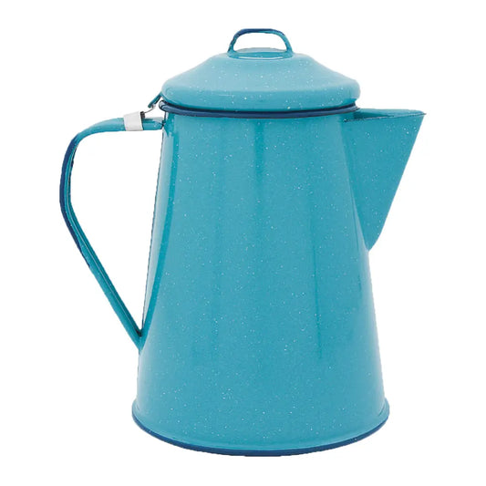 ENAMELED COFFEE POT 8 CUP TURQUOISE