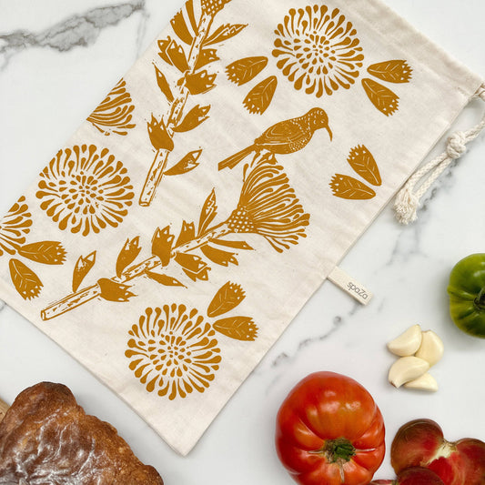 HALO BREAD BAG ORGANIC COTTON PEARL GOLD
