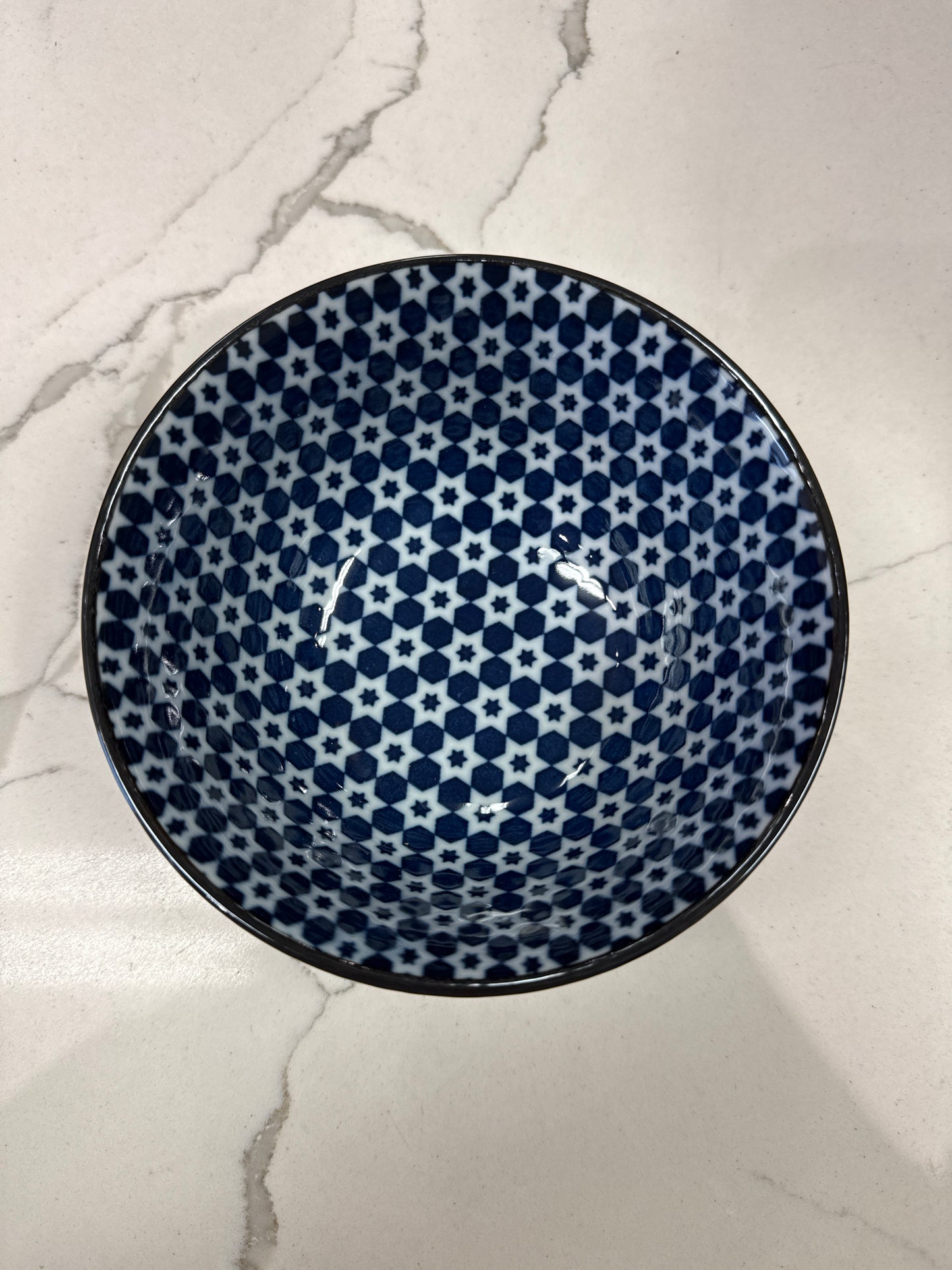 BLUE & WHITE STAR BOWL 5"