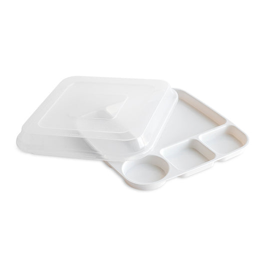 DIVIDED DINNER TRAY WITH LID