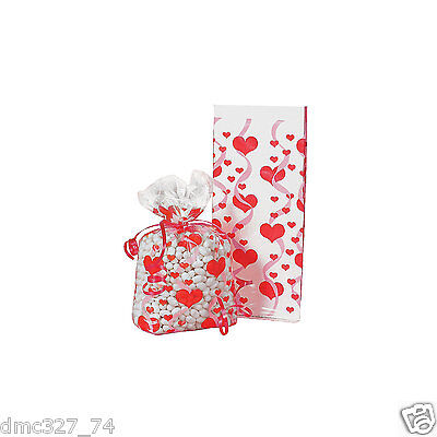 HEART PRINT GOODIE BAGS 12CT