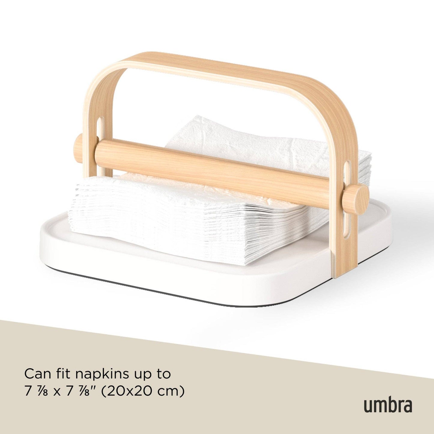 BELLWOOD NAPKIN HOLDER:WHITE/NATURAL