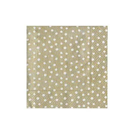 COCKTAIL NAPKINS SMALL DOTS PLATINUM