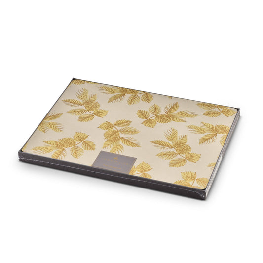 Etched Leaves Large Placemats Set of 4 - Light Grey: MDF, Cork Backed / S.M. Etch Leav Light Grey