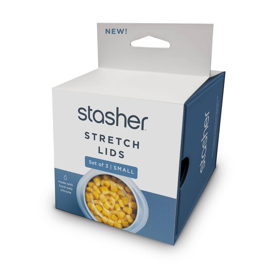 STASHER STRETCH LIDS SMALL 3-PK : CLEAR