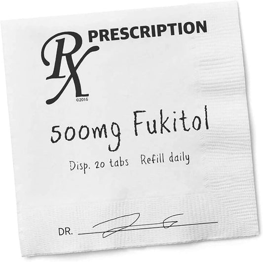 Funny Cocktail Napkins: Prescription Rx Humor