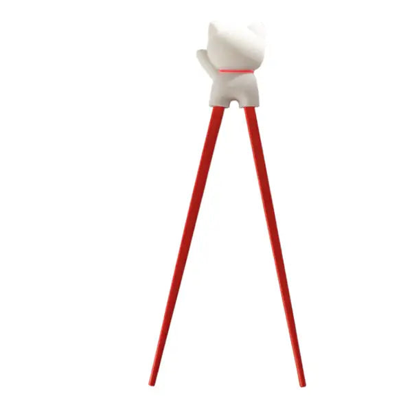 Training Chopsticks: White Lucky Cat