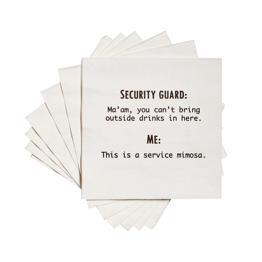 SECURITY GUARD FUNNY COCKTAIL NAPKIN
