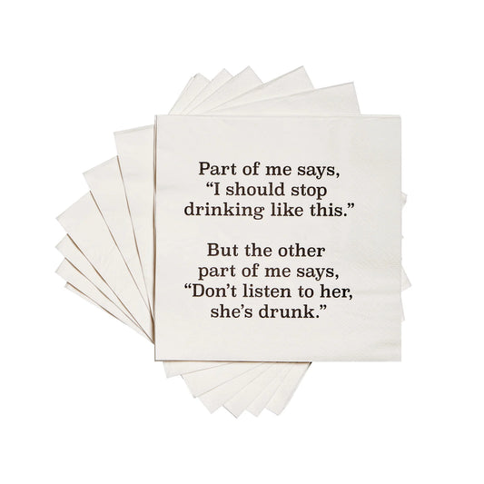 STOP DRINKING FUNNY COCKTAIL NAPKIN