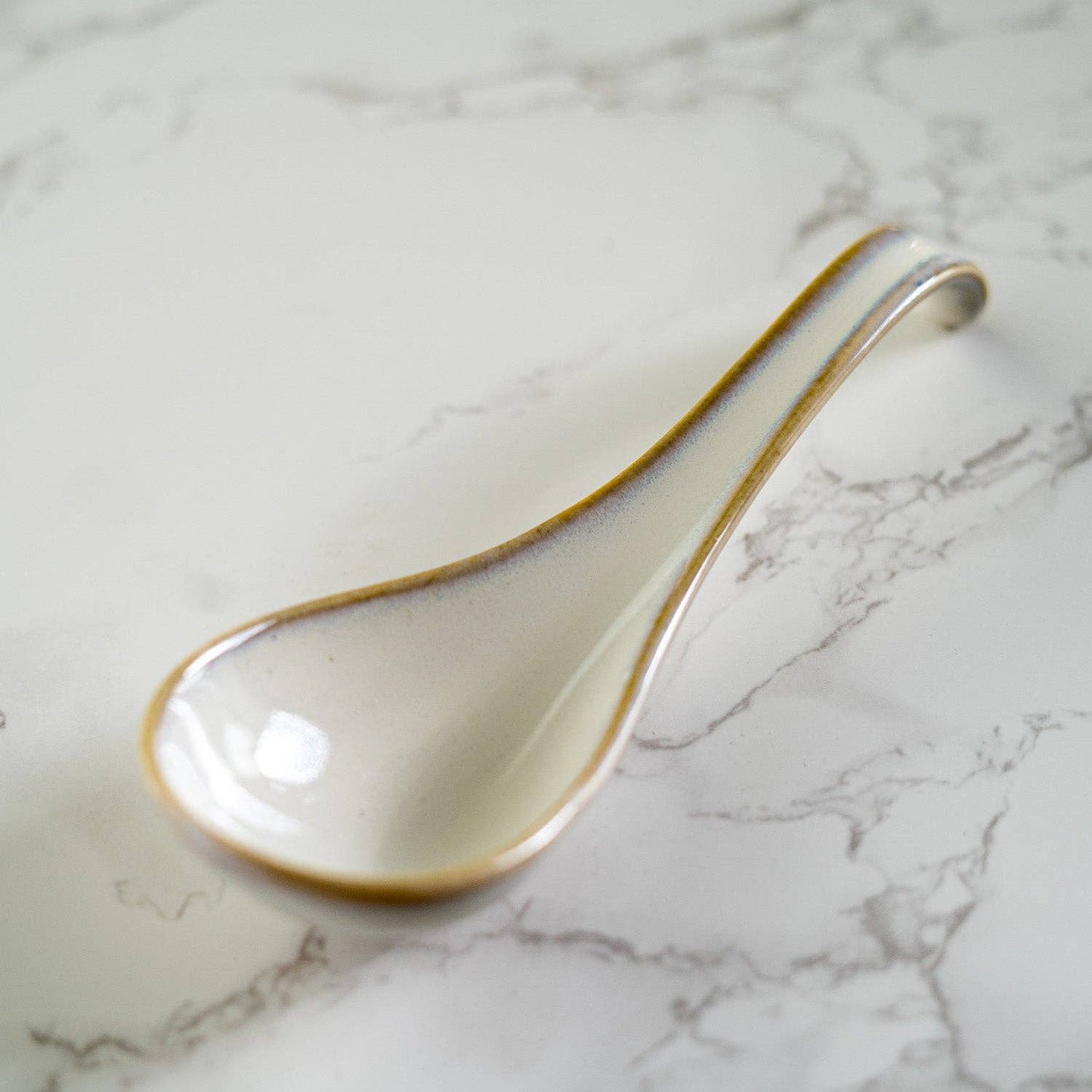 ASIAN PORCELAIN SOUP SPOON IVORY
