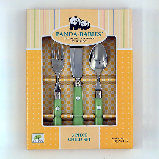 KIDS SILVERWARE SET 3 PC GRN