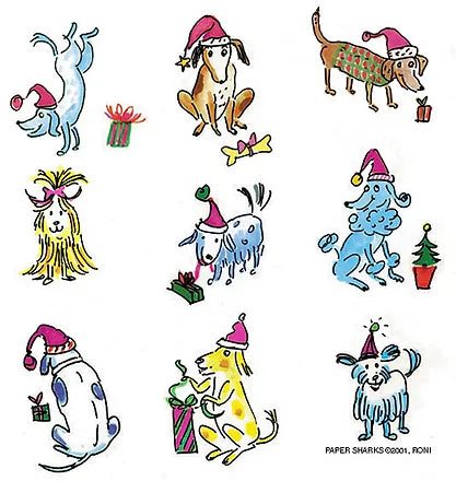 FLOUR SACK TOWEL XMAS DOGS