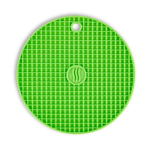 ROUND SILICONE POTHOLDER TRIVET GREEN