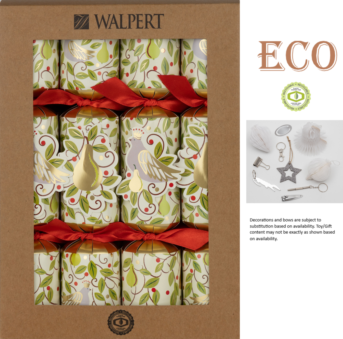 PARTRIDGE & PEARS CHRISTMAS CRACKERS