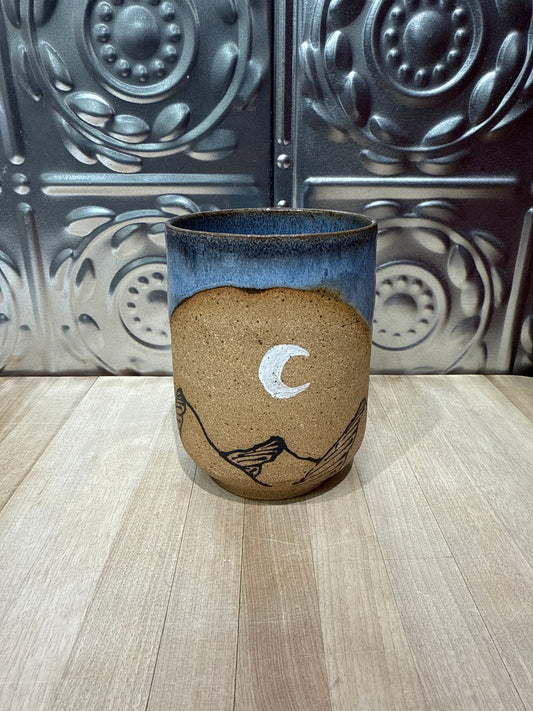 RISING FOREST MUG-OCEAN GLAZE/MOUNTAINS AND MOON