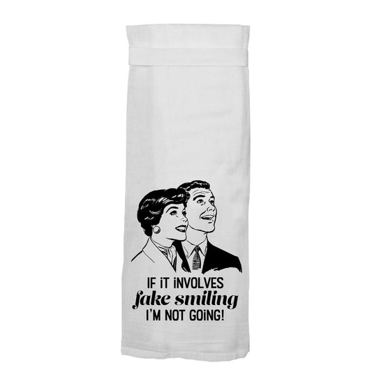 FUNNY TOWEL - FAKE SMILING