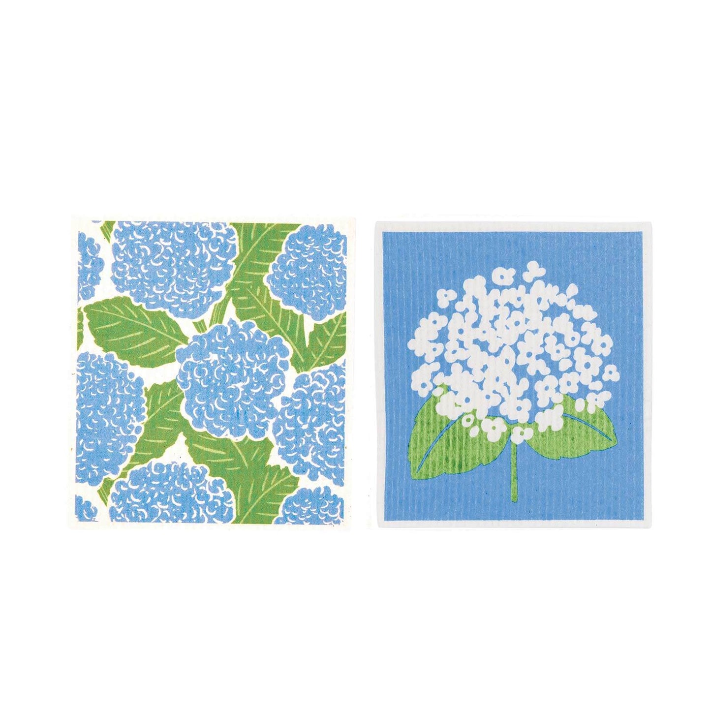 Blue Hydrangea blu Eco Sponge Cloths (Set of 2)