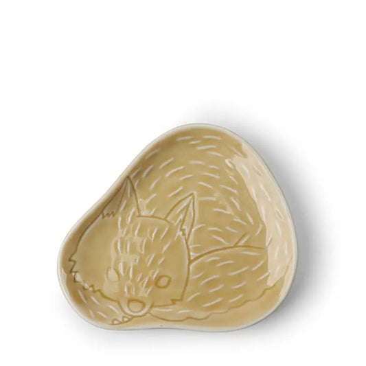YELLOW FOX SAUCE DISH 4.5"