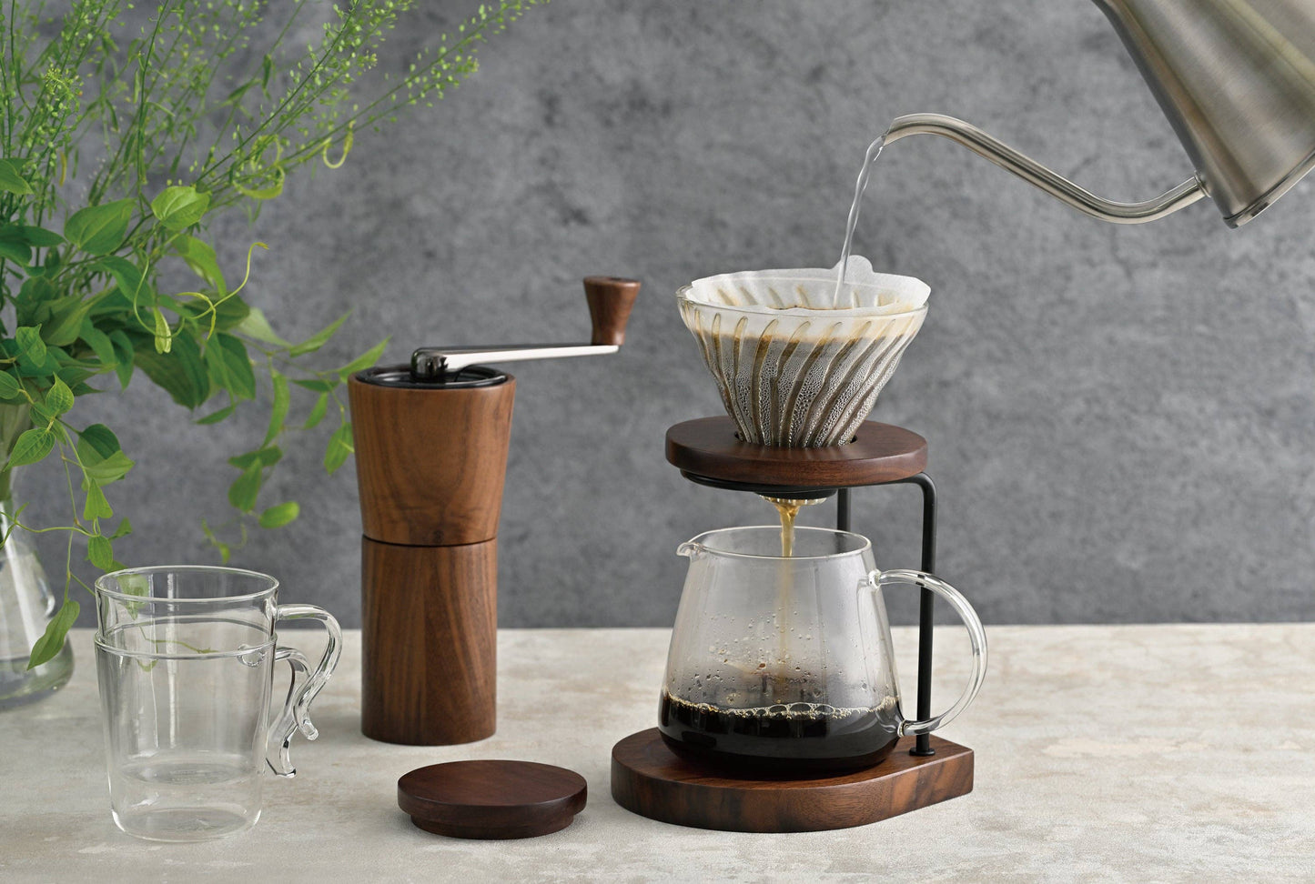Drip Stand Set Walnut: Drip Stand Set