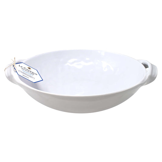 LARGE TWO HANDLED BOWL 13" BIANCO