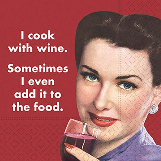 I COOK WITH WINE NAPKIN