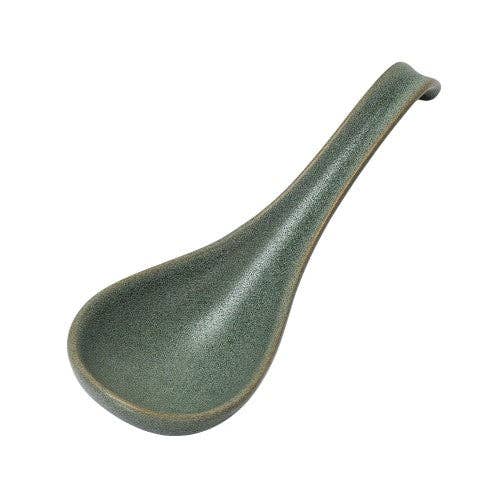PORCELAIN SOUP SPOON GREEN