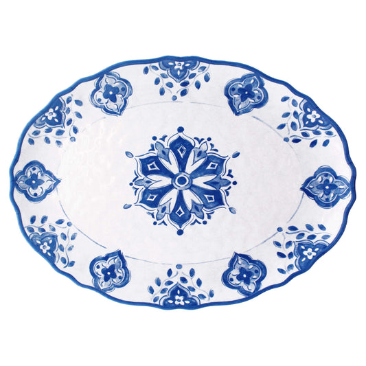 PLATTER OVAL 16" MOROCCAN BLUE