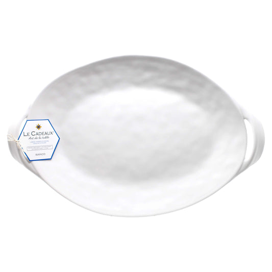 LARGE HANDLED PLATTER  18" BIANCO
