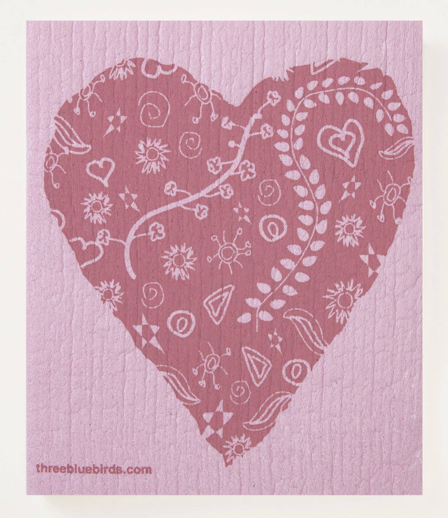 SWEDISH DISHCLOTH- BIG HEART ROSE