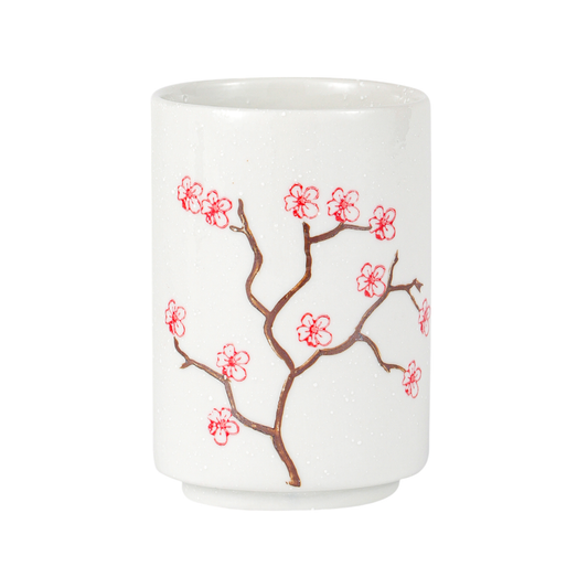 CHERRY BLOSSOMS SAKURA YUNOMI STYLE TEA CUP REACTIVE GLAZE 10 FL OZ (12/72)