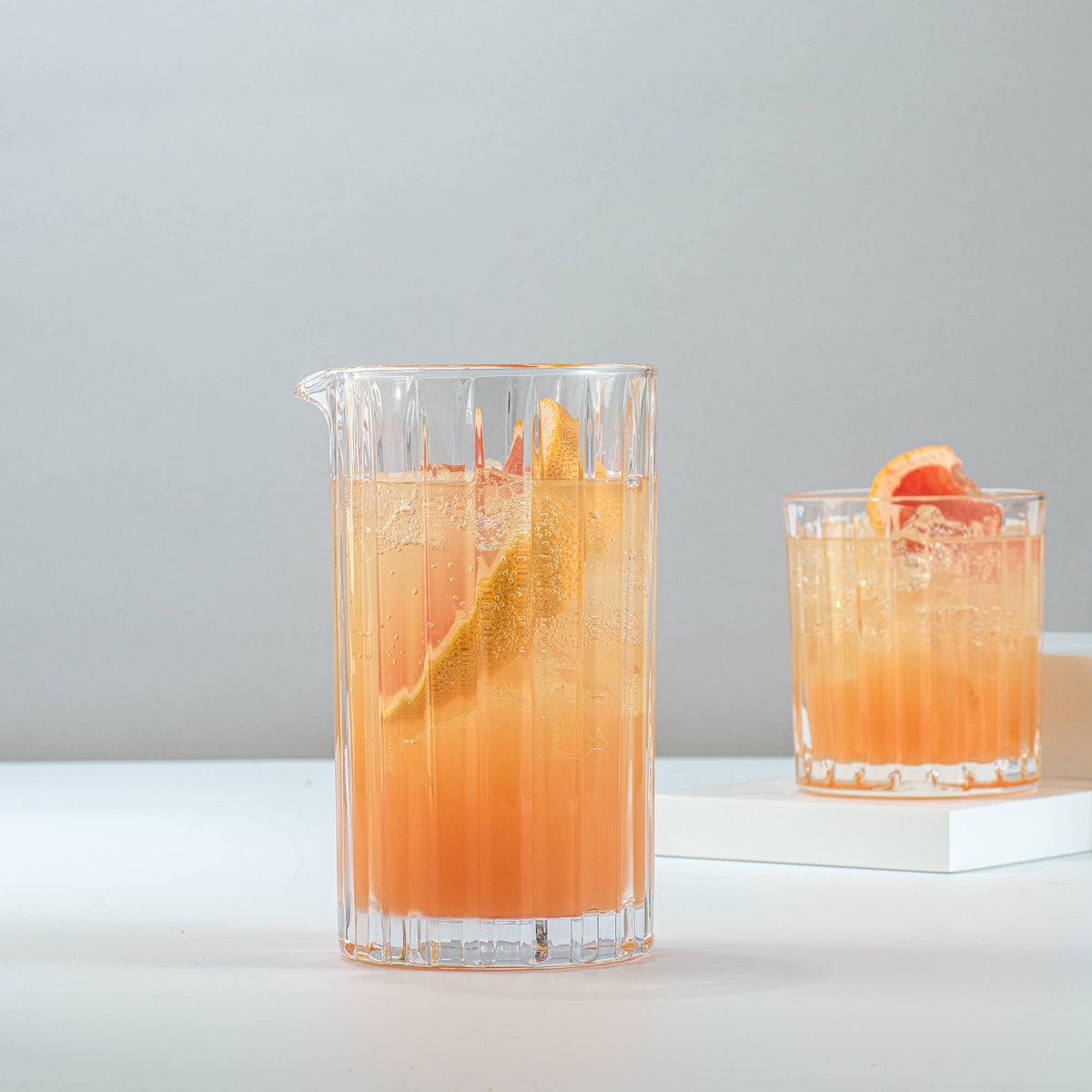 Ribbed Cocktail Mixing Glass Pitcher 20 oz
