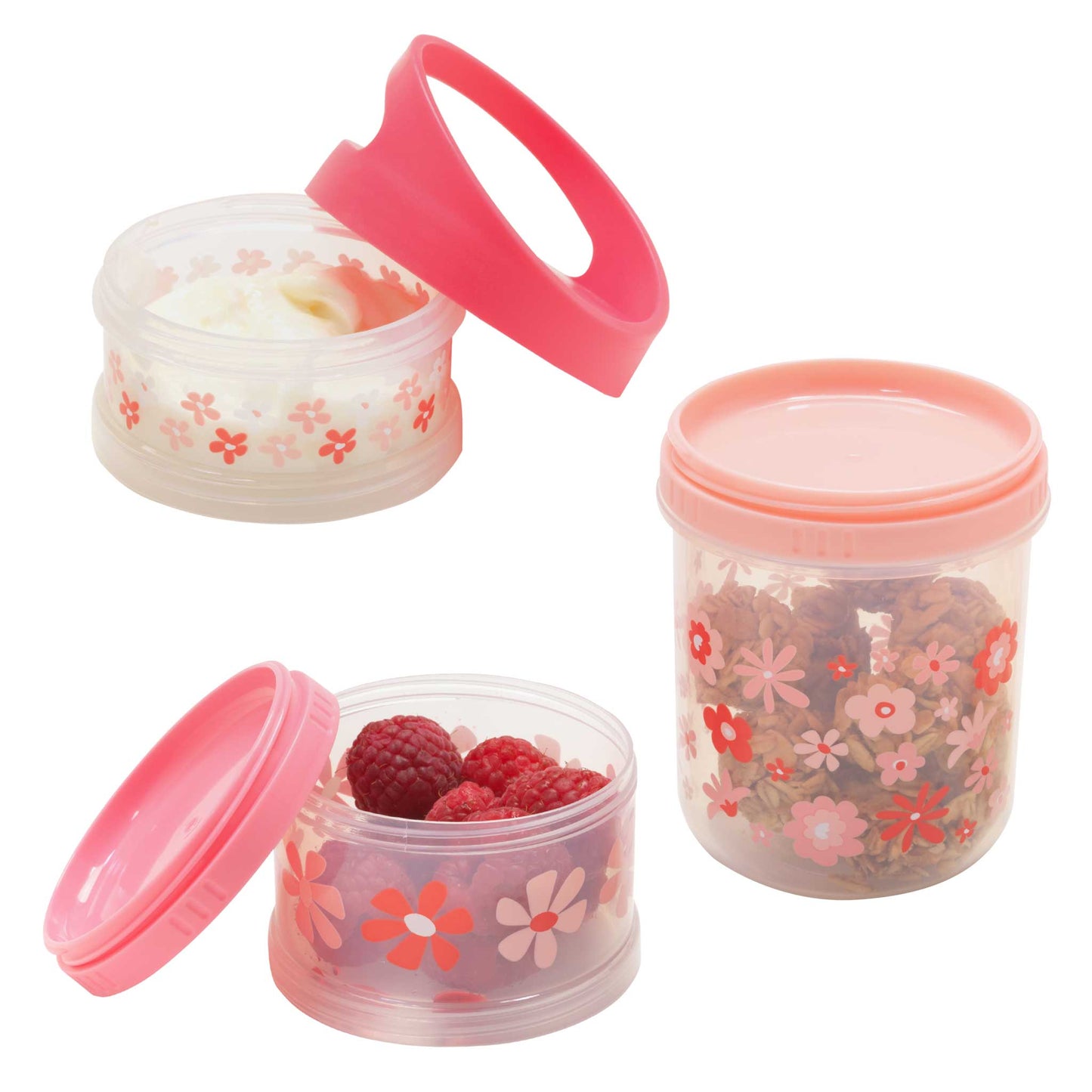 TWIST & SNACK STACKER: PINK FLOWERS