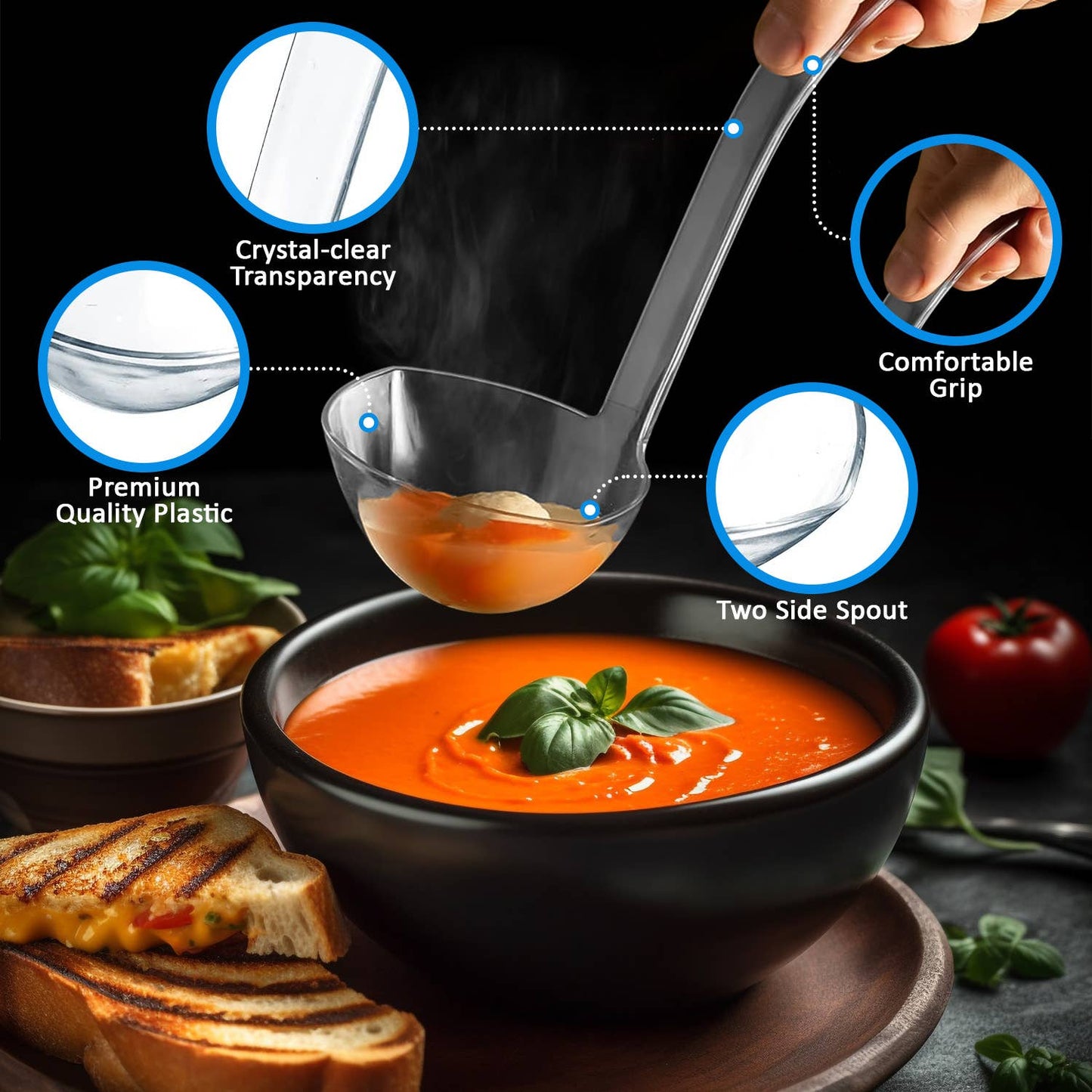 CLEAR PLASTIC PUNCH LADLE