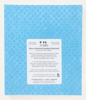 Frosty Friends on Blue Swedish Dishcloth