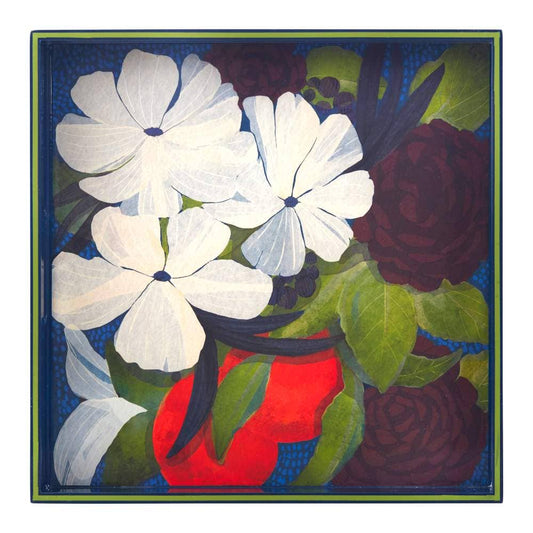 Flower Pine  Square Lacquer Serving Tray