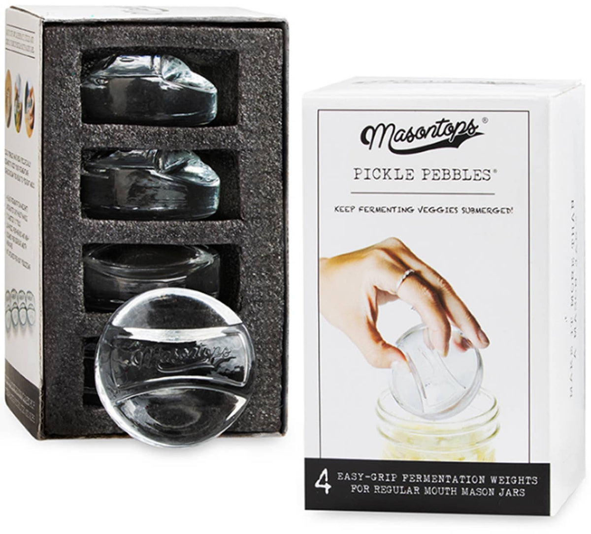 Pickle Pebble Glass Fermentation Weights: Wide Mouth