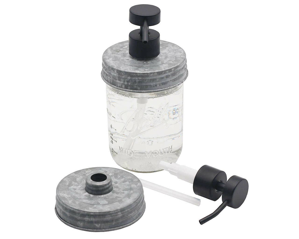 Matte Black Soap Pump Lid Kit for Mason Jars: Matte black / Regular mouth