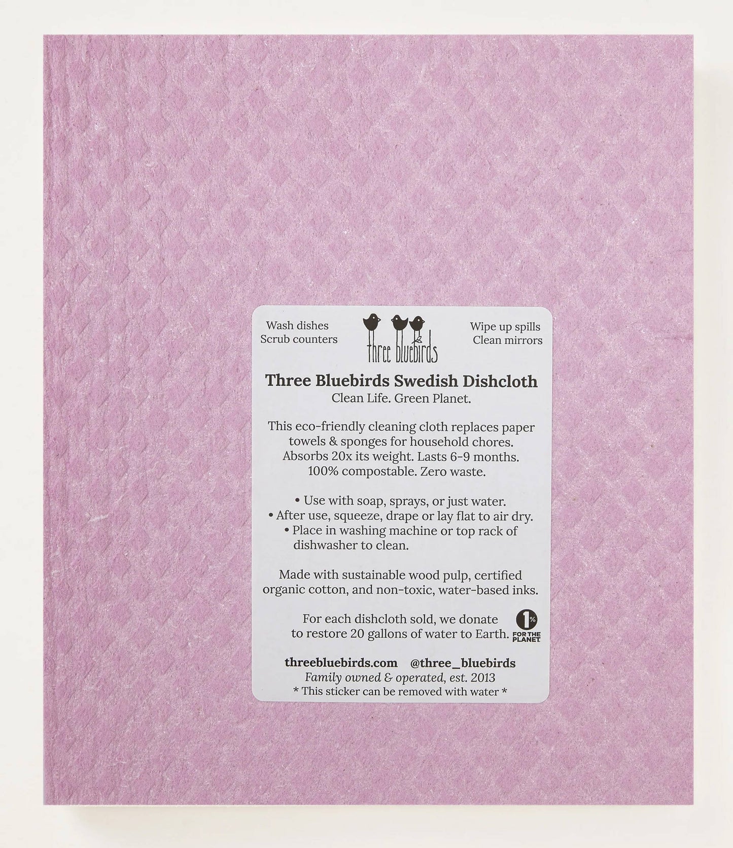 SWEDISH DISHCLOTH- BIG HEART ROSE