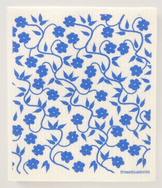 PERIWINKLE VINES SWEDISH DISHCLOTH