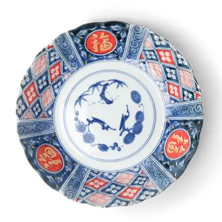 MADORI FUKUMON SHALLOW SERVING BOWL