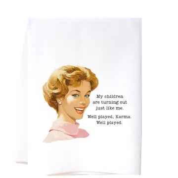 Southern Sisters Home Well Played Karma Flour Sack Towel