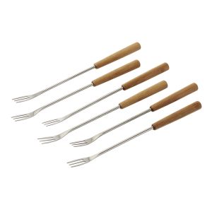 DISC. CHEESE FONDUE FORKS BAMBOO 6 PC