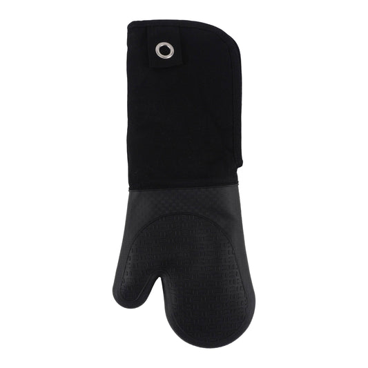 Gourmet Classics 17" Silicone Oven Mitt With Grommet: Black