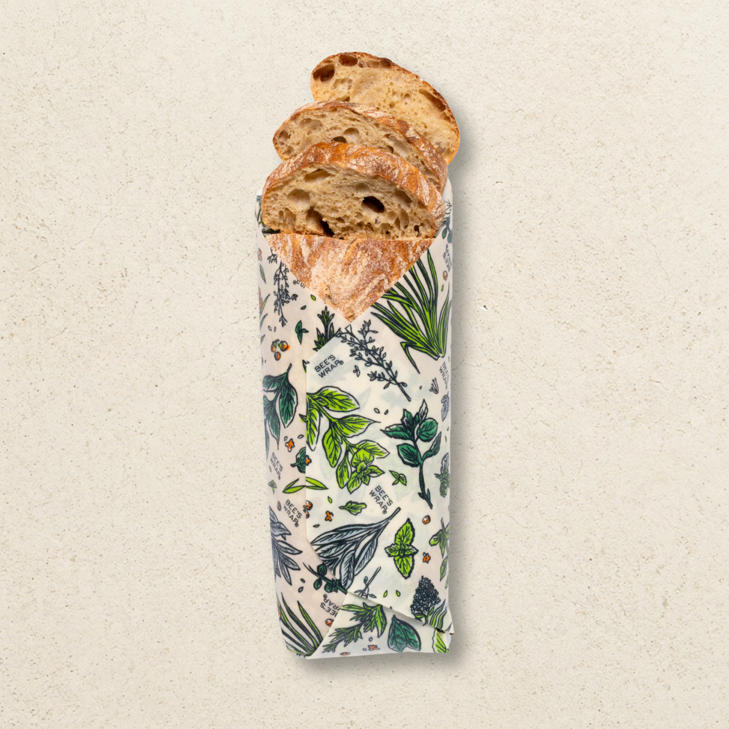 Bees Wrap Beeswax Reusable Bread Wrap - Herb Garden Print