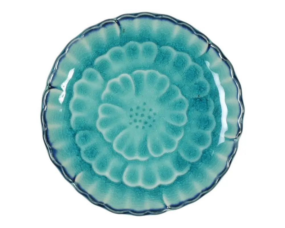 TURQUOISE FLOWER 4.75" CERAMIC PLATE