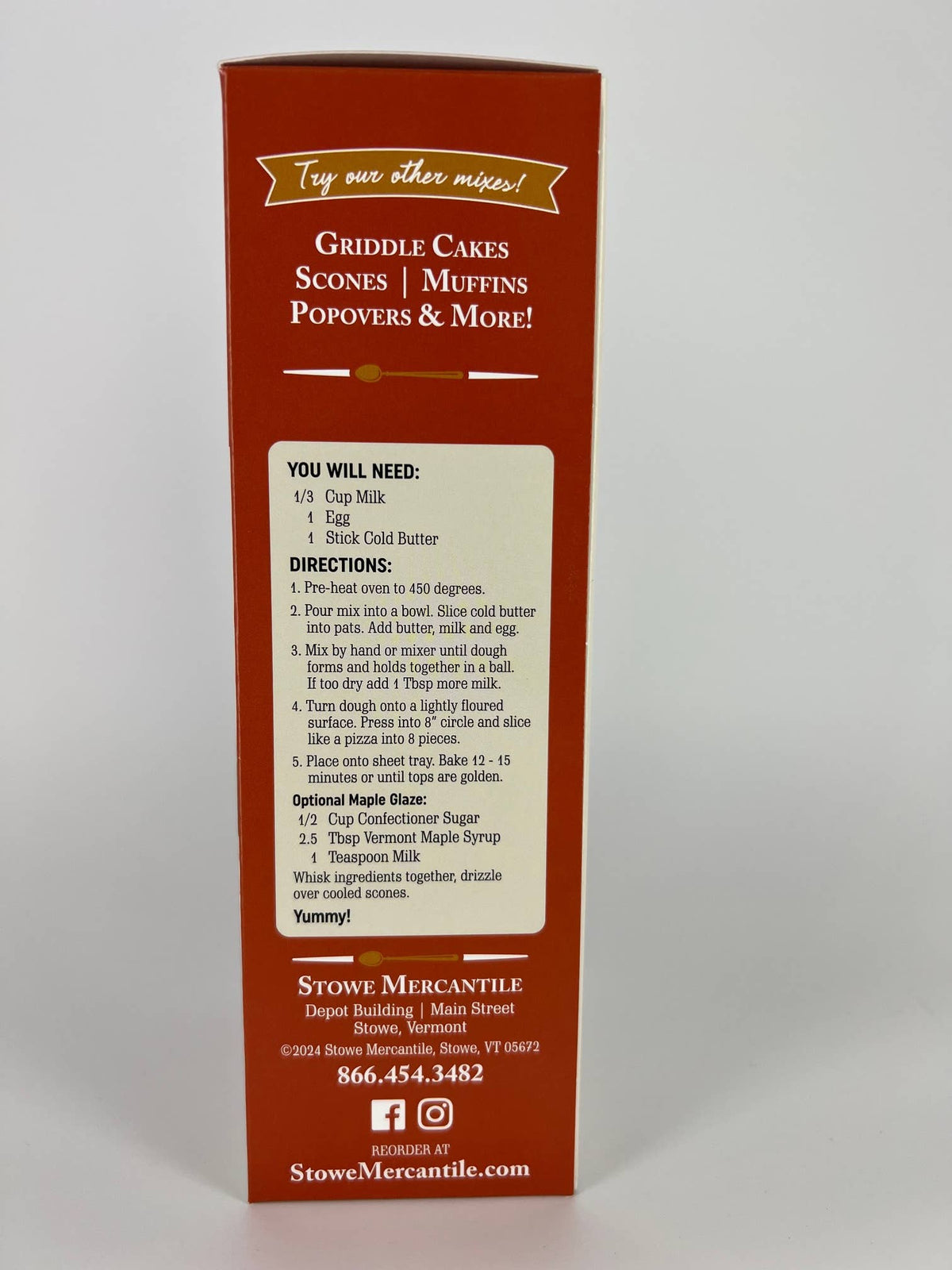 VERMONT MAPLE SCONE MIX