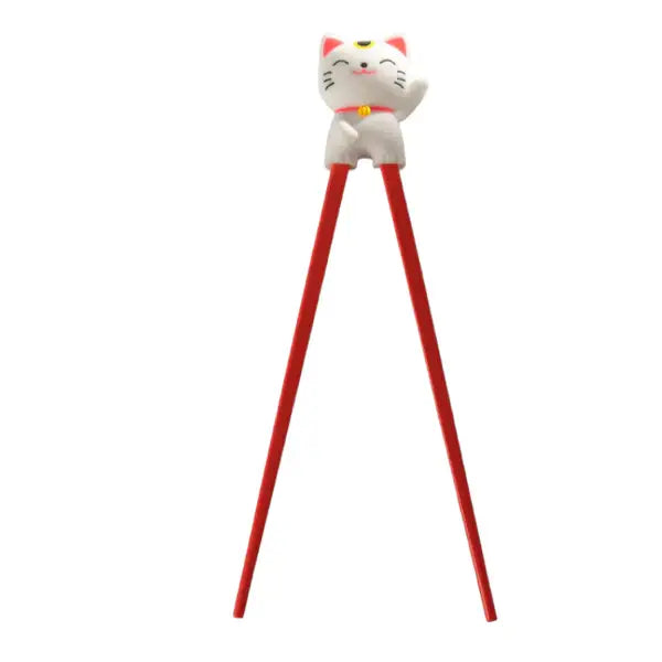 Training Chopsticks: White Lucky Cat