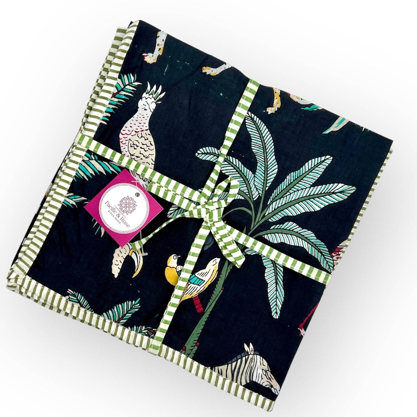 NAPKINS JUNGLE BLACK SET/4