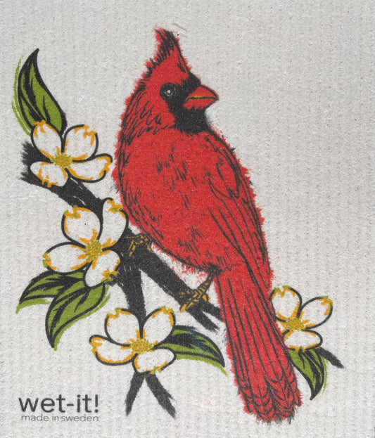 NORTHERN RED CARDINAL SWEDISH CLOTH